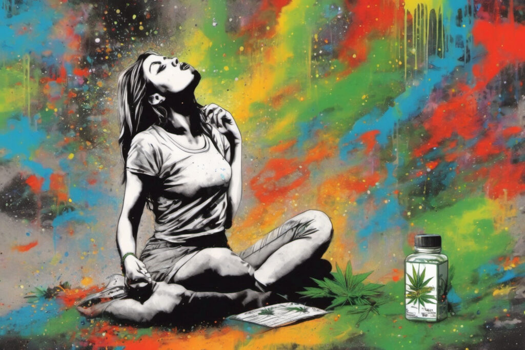 Frau mit Cannabis Ausweis